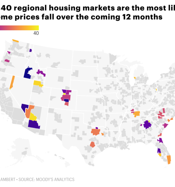A closer look at the 40 housing markets at risk of a 15% to 20% home price decline