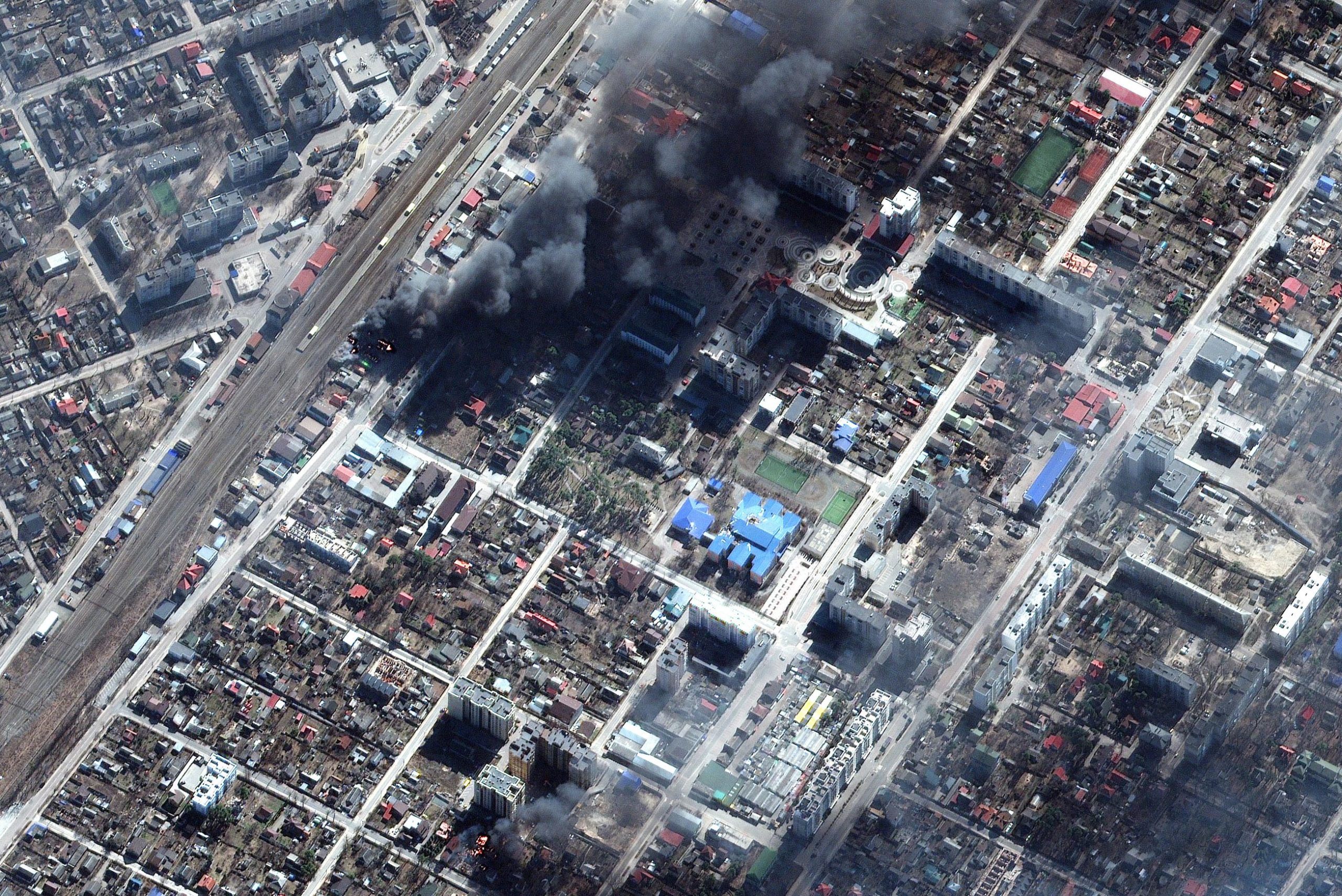 satellite image of Ukrainian city
