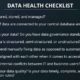 Data Helath Checklist