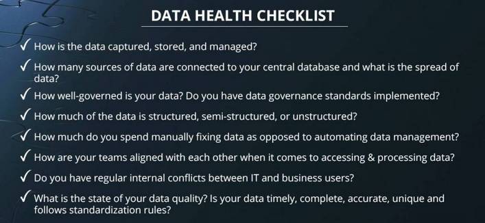 Data Helath Checklist
